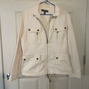 Ralph Lauren Vintage Women's Ivory Utility Jacket Cotton Women XL